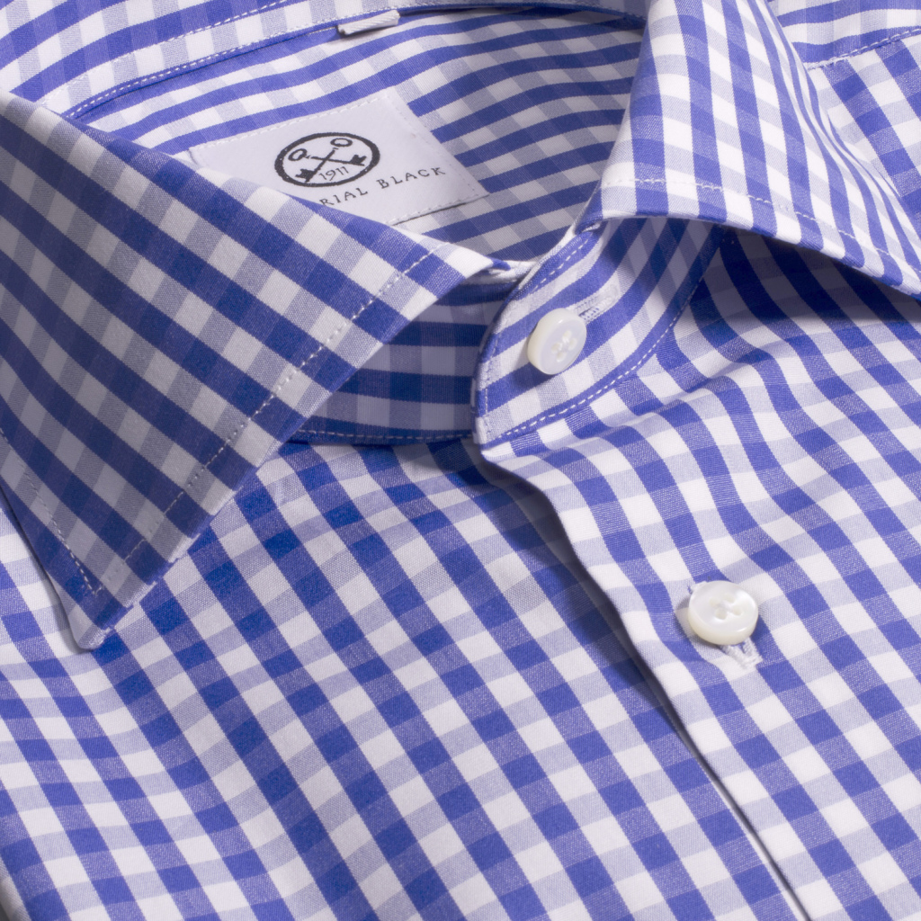 Imperial Black perfect shirt mens luxury blue gingham